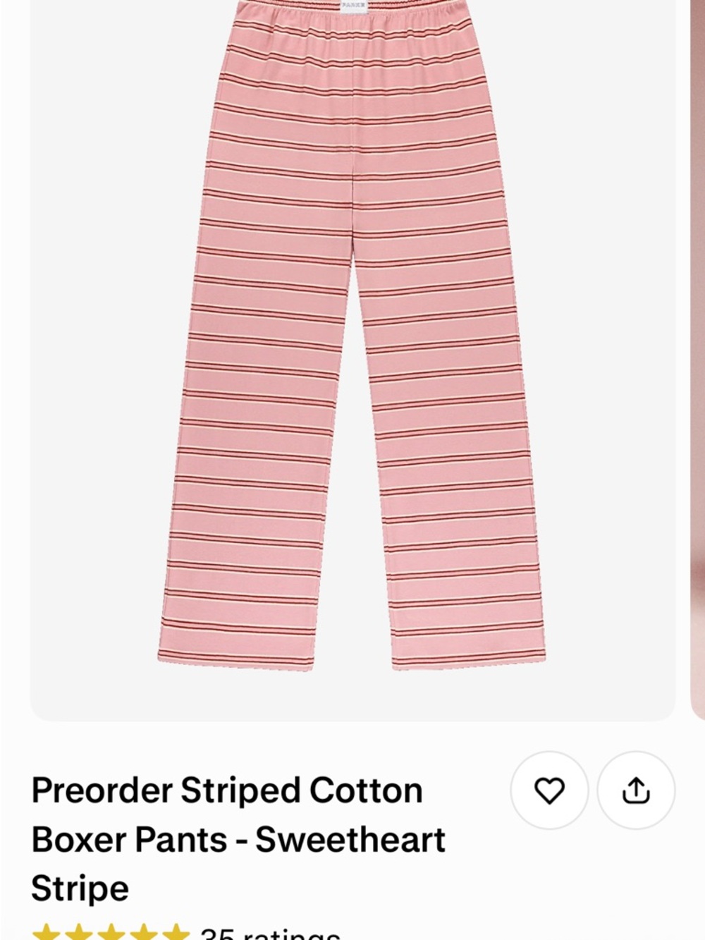 Sweetheart Stripe Pink Cotton Sweat Pants